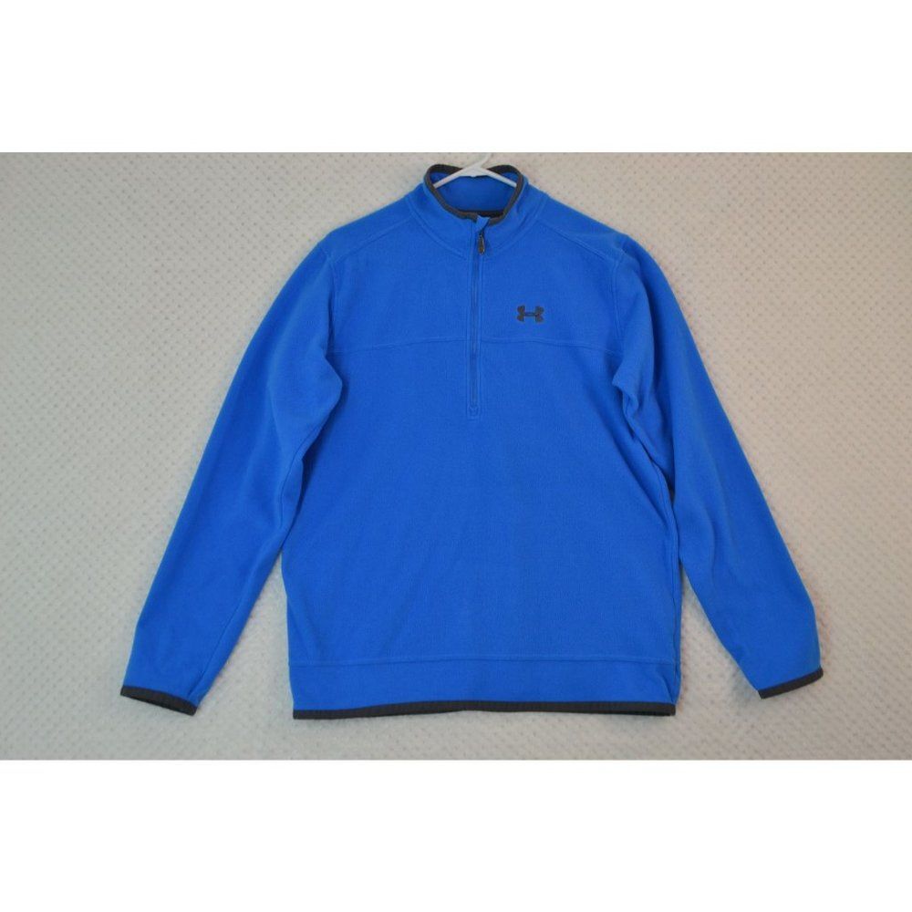 Under Armour Men's Large Blue 1/4 Zip Lightweight Fleece Jacket